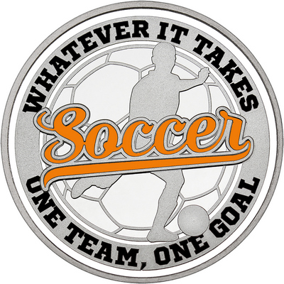 Orange "Soccer" with White Outer Circular Borders